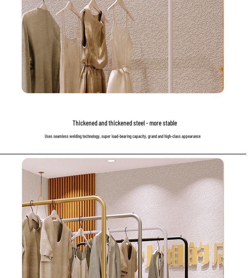 Women's and Children's Floor-Standing Clothing Display Rack with Hanging Rod