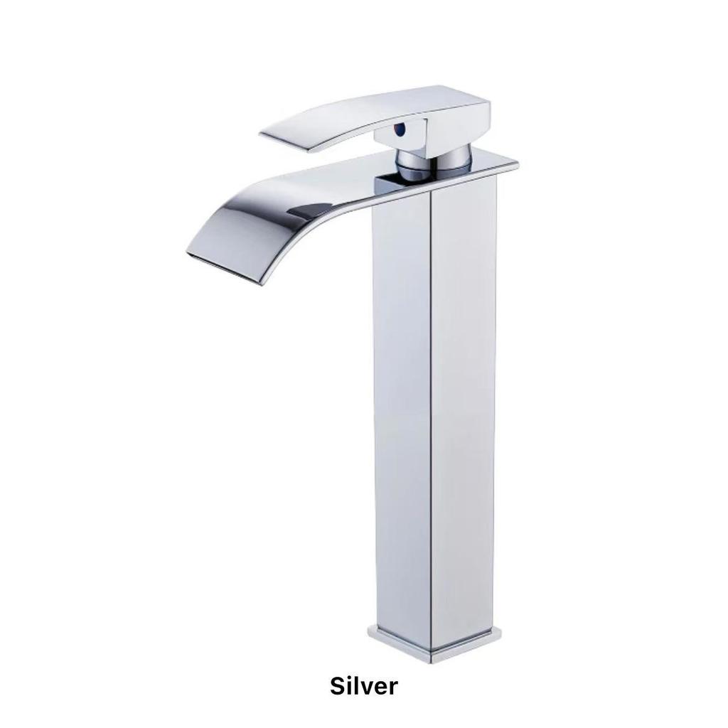 Stainless Steel Cross-Border Waterfall Faucet: Hot/Cold Single Hole Bathroom Vanity Basin Tap