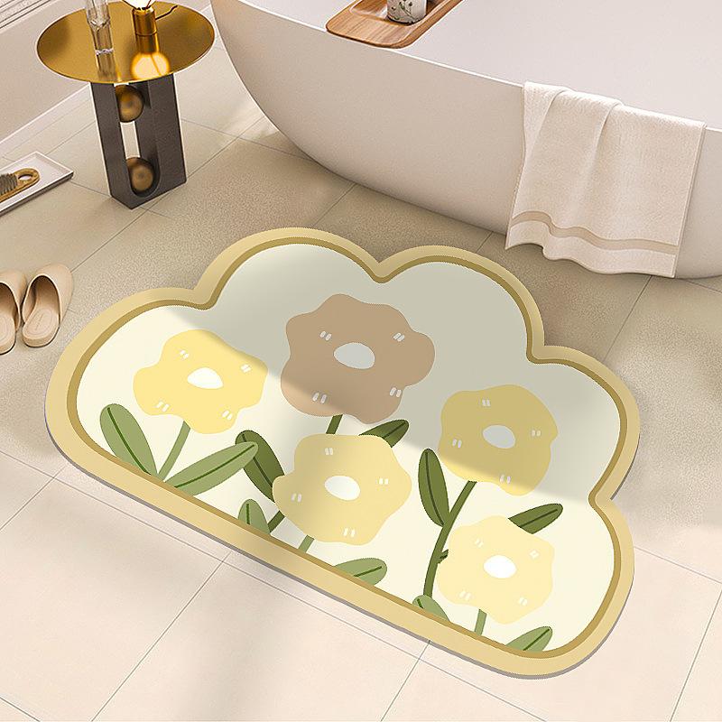 Ins Bathroom Floor Mat Bathroom Water Absorption Quick Drying Dirt Resistant Anti Slip Diatom Mud Soft Pad Foot Pad