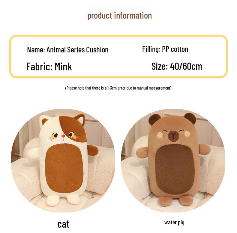New Cute Animal Plush Cushion Pillow - Perfect for Bedside, Sleep, or as a Birthday Gift