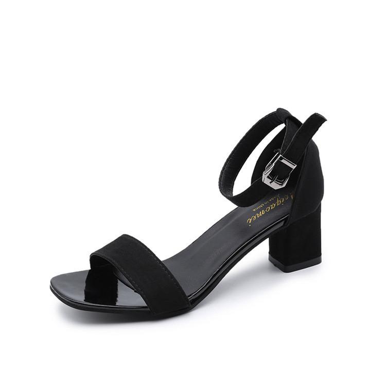 Fashion Summer Womens Roman Style Open Toe Low Heel Sandals With Buckle For Adults