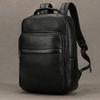 Genuine Leather School Bag For Men Women Black Cowskin Backpack 14 15 16 Inch Laptop Backpacks Travel Bag Male Female New Design