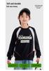2026 Autumn Boys' Trendy Sporty Patchwork Letter T-Shirt - Comfortable, Cool, Loose Fit, Round Neck