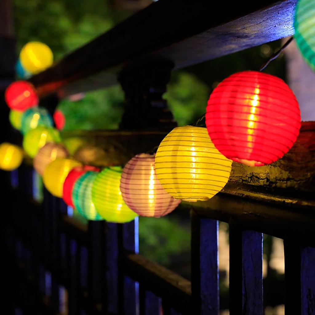 DARENYI Colorful Paper Lantern Lights, 6M, 40 LED Lanterns, Waterproof LED String Lights for Indoor and Outdoor Use, Obon Festival Decorations,
