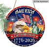 2D Flat 1pc America 250th Birthday 1776-2026 Patriotic Sign, Metal Wreath Round Sign, Decoration Plaque, Bedroom Door Decor, Outdoor Plaque & Wall
