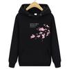 Men's and Women's Hoodie Fleece Fleece Autumn One Plum Blossom Printed Hooded Sweatshirt Street Wear Pullover