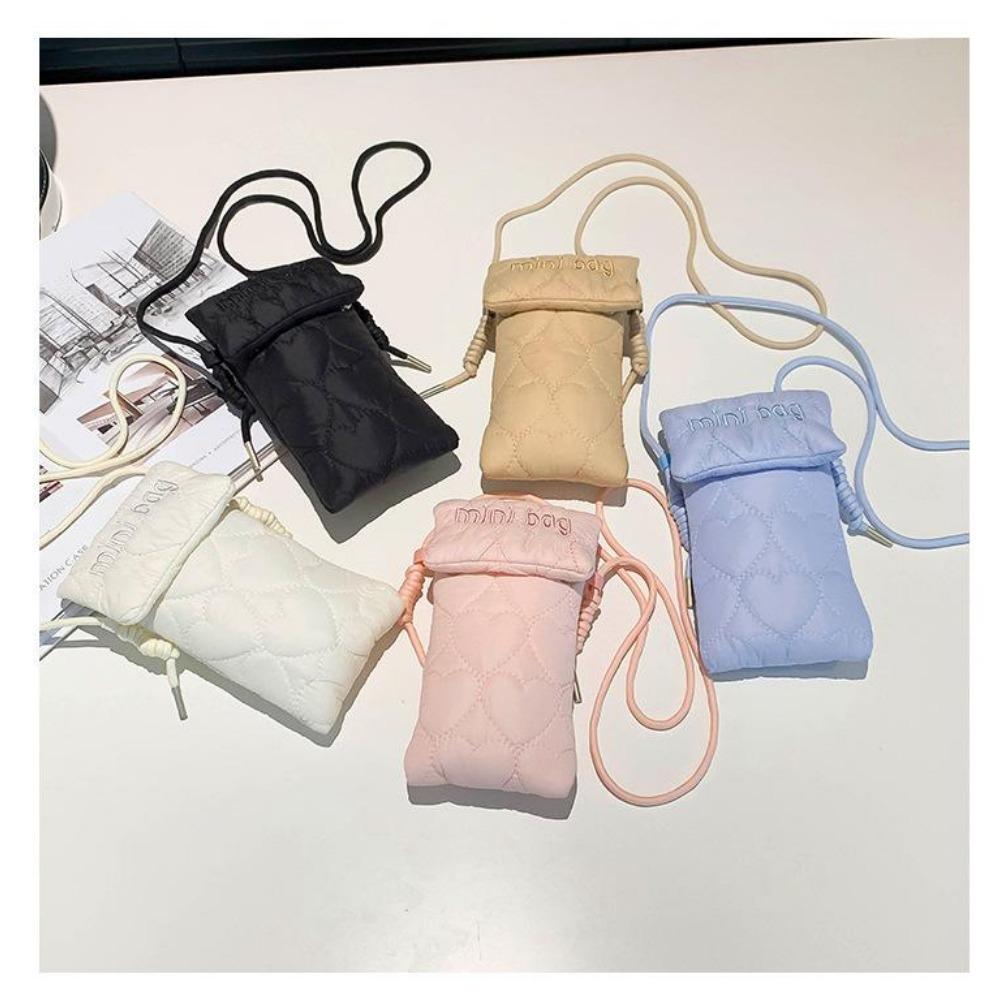 Nylon Rhombus Bag, Simple Letter Style.