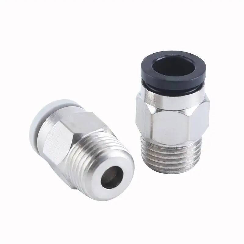 Pneumatik-Fittings Messing Mini-Verbinder Luftschlauch Schnellkupplung PC4-M3/M4/M5 4mm Gewinde Durchgangsgerade Verbindung