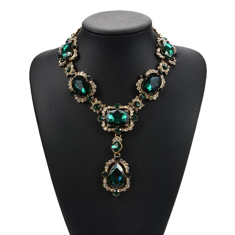 Alloy Pendant Exquisite Necklace With Gemstone Inlay Perfect For Wedding Celebrations And Memories Travel