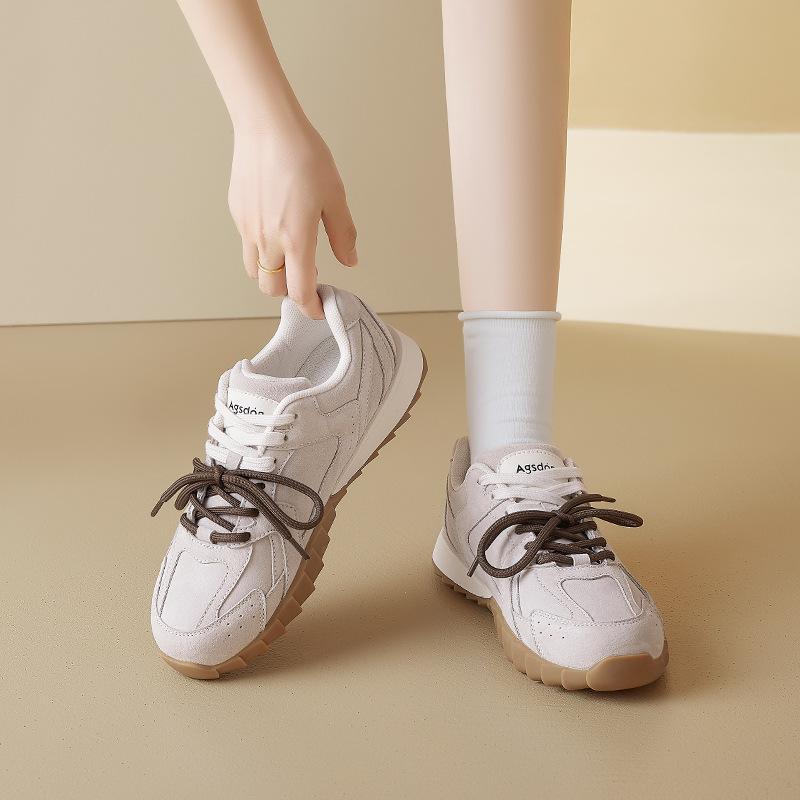 Augustus Dengde Training Shoes Women's 2025 New Summer Platform Light Jogging Sports Shoes Casual Forrest Gump White Shoes