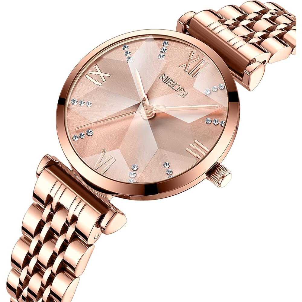 "Elegant Women's Rose Gold Analog Quartz Watch Waterproof Stainless Steel Casual Business Style"