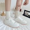 Little White Shoes Women's Summer Breathable Trend Versatile Leather Surface Flat Baseplate Shoes Sports Casual Women's Shoes Spring and Autumn