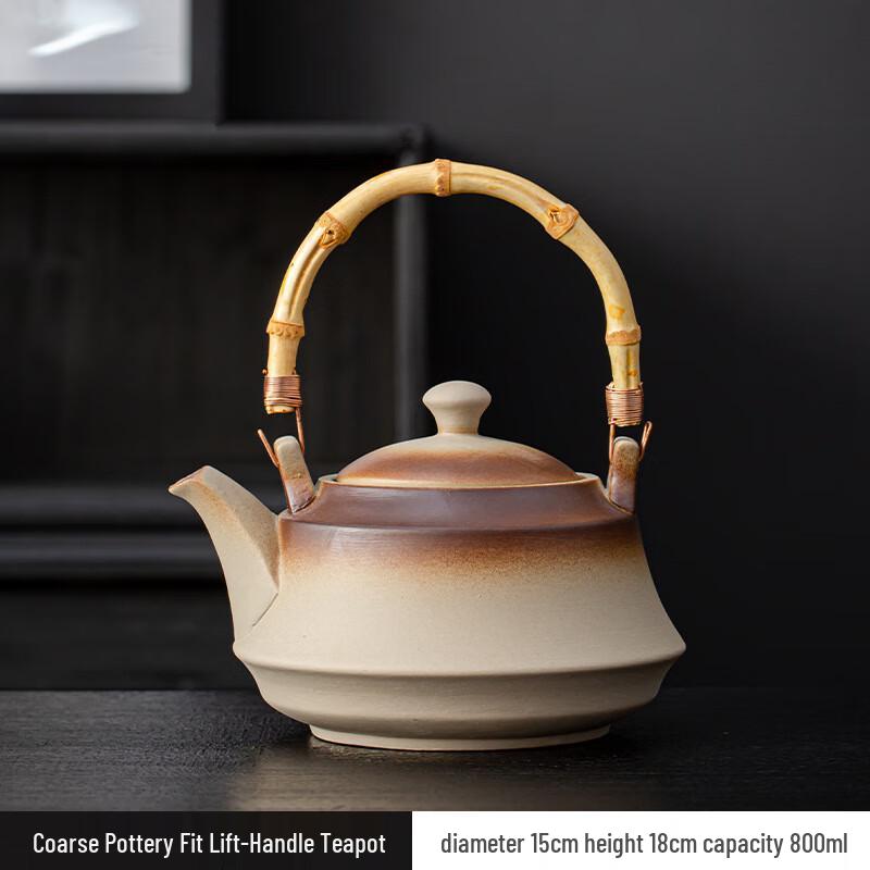 Coarse Pottery Tea Stove Set with Candle Warmer