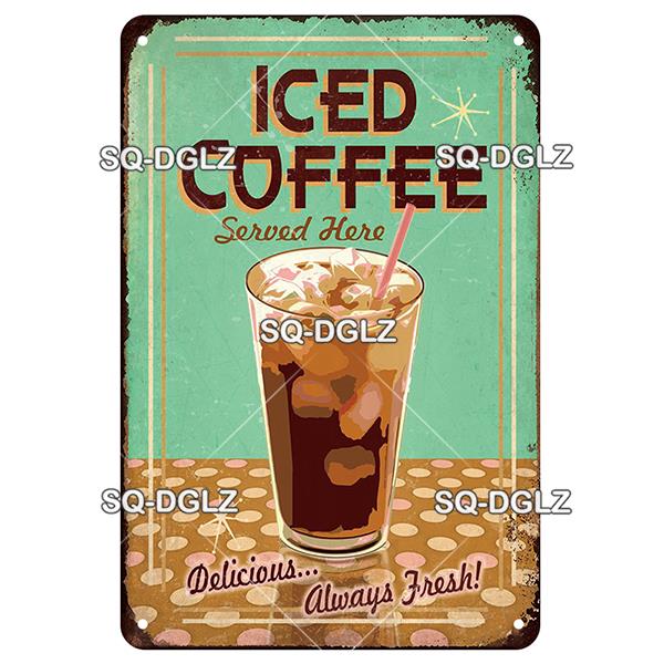 [SQ-DGLZ] Milkshake Metal Sign Vintage Plaque Tin Sign Wall Decoration Home Decor Bar Sign Home Decor Ice Cream Poster