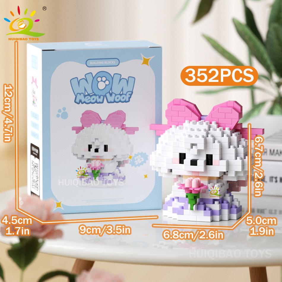 MINI Working Cat Pet Dog Micro Model Building Block Set Kids City Cartoon Animal Diamond Bricks Educational Toys Adult