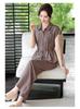 2026 Summer Casual Set for Moms: Elegant Lapel Short-Sleeve Chiffon Top for Middle-Aged & Elderly Women