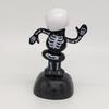 Creative Skeleton Skull Car Ornament Decoration Solar Energy Bobble Head Halloween Props Toys Car Interior Dashboard Decor
