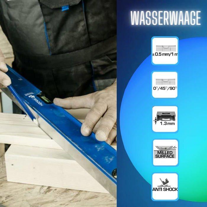 Niveau à bulle - HÖGERT TECHNIK - HT4M008 - Aluminium - 80 cm - 3 flacons