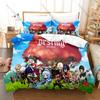MapleStory 3Pcs Bedding Set Duvet Cover 2 Pillowcases Adele Mercedes Chibi Warrior Cartoon Graphic Breathable Dorm Bed Linen