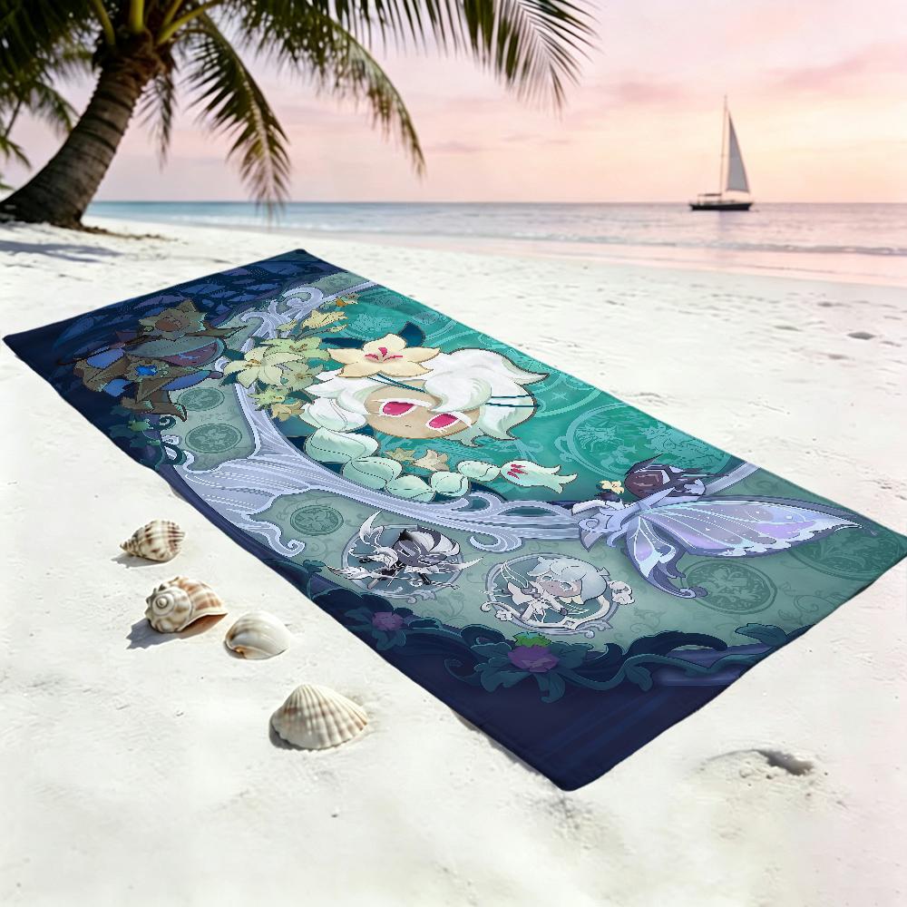 C-cookie Run game Towel Large Quick-Drying K-Kingdom Microfiber soft Beach Towel for Travel Fitness Sauna Bathing Camping