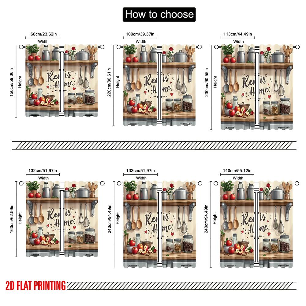 Blackout Window Drapes Whimsical Kitchen Polyester Spring Party Holiday Decor Applies All Occasions Curtain Set Of 2 Made Washable Cooking Area Ready