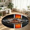 Harley-Davidson Printed Round Crystal Velvet Rug Soft Non Slip Floor Carpet For Bedroom Holiday Gift