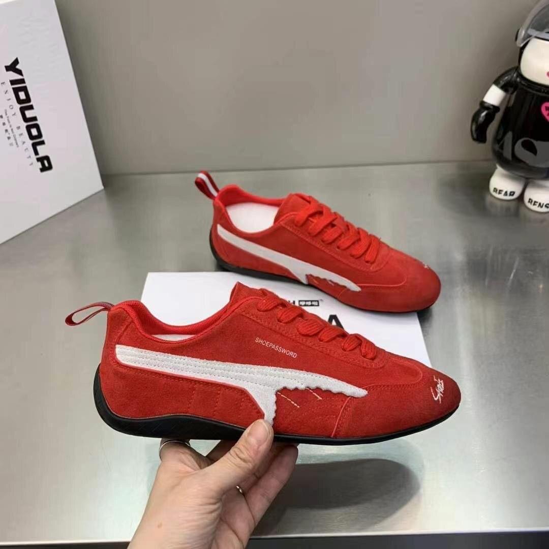 

Обувь Dexun женская обувь весна и лето 2025 новая старая универсальная на плоской подошве повседневная спортивная обувь на шнуровке обувь Форреста Гампа 39 красный