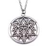 Blume des Lebens Heilige Geometrie Anhänger Antik Bronze Metall Jungen Halskette Trendiges Geschenk