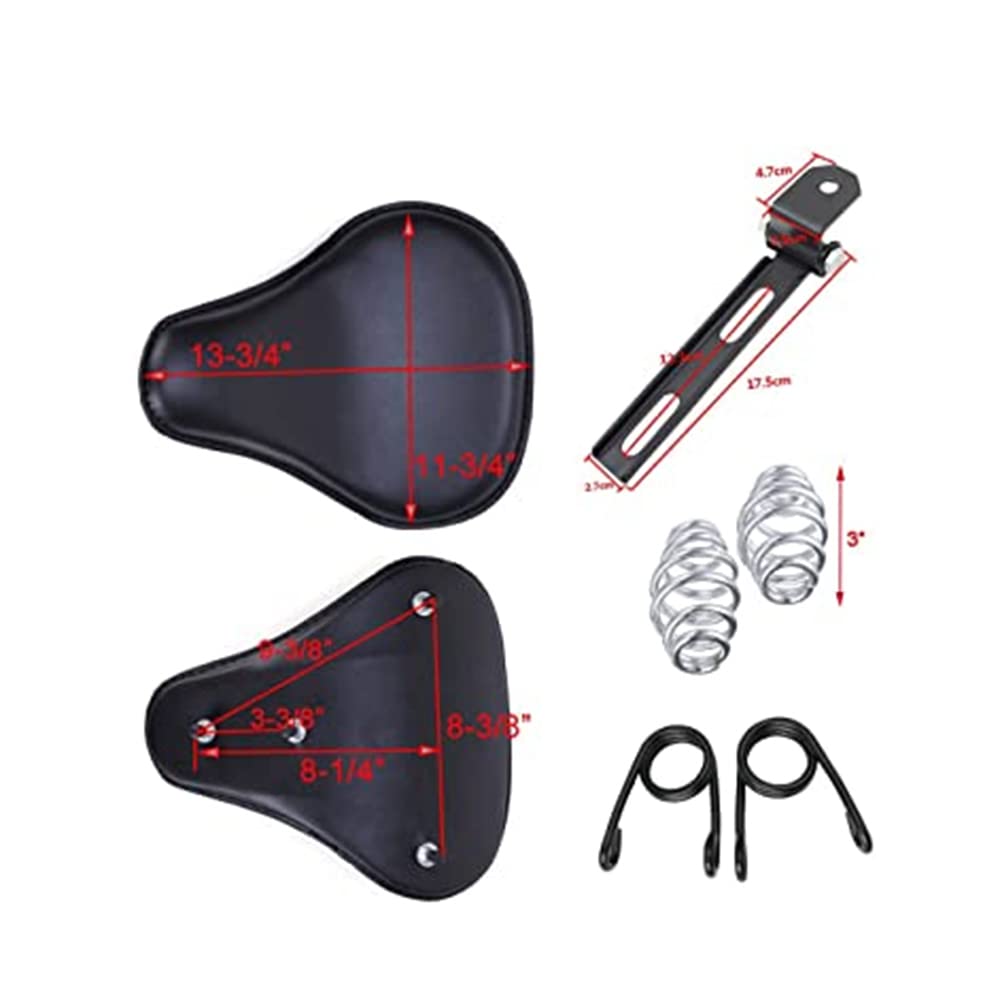 YIBO Honda Motorcycle Vintage Seat with Synthetic Spring and Shock Absorption Leather, Bracket,