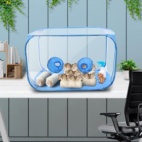 Mushroom Cultivation Tent with Two Gloves Transparent Propagation Stations for Microbiology Enthusiasts