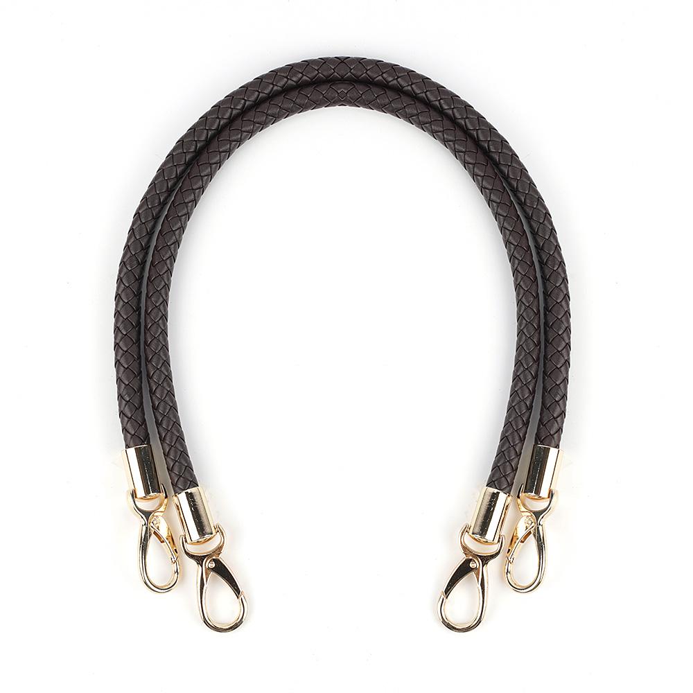 

2pcs High Quality PU Leather Handbag Handles Handmade Alloy Metal Bag DIY Accessories Braided Rope Bag Shoulder Bag Strap KZ0346 2pcs кавовий