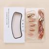 24Pcs Short Almond Gold Press On Nail With Carved Ripple Design Full Cover False Nail for Unique And Stylish Look