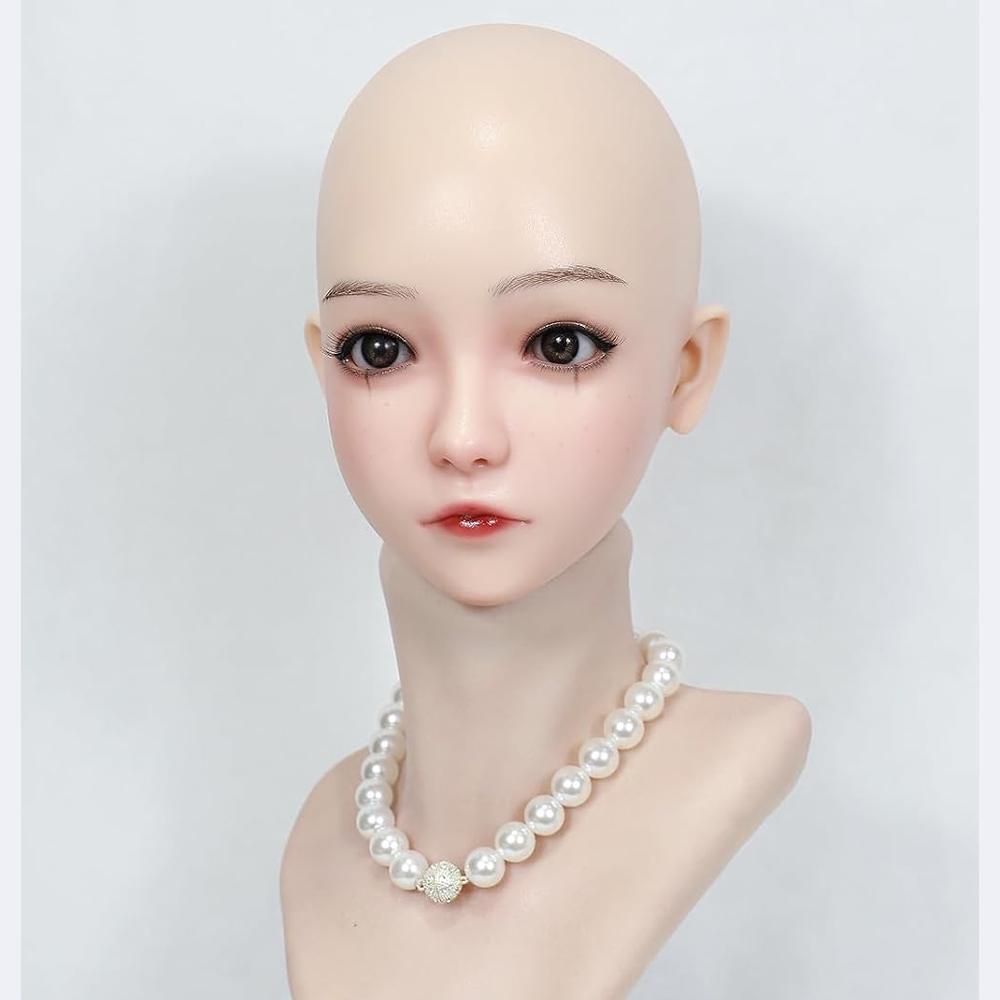 100% Silicone Head Standard Wig Suitable for 130-180CM Sex Doll Body 2 Connection Methods Sex Toys Mannequins Silicone Heads GJ004