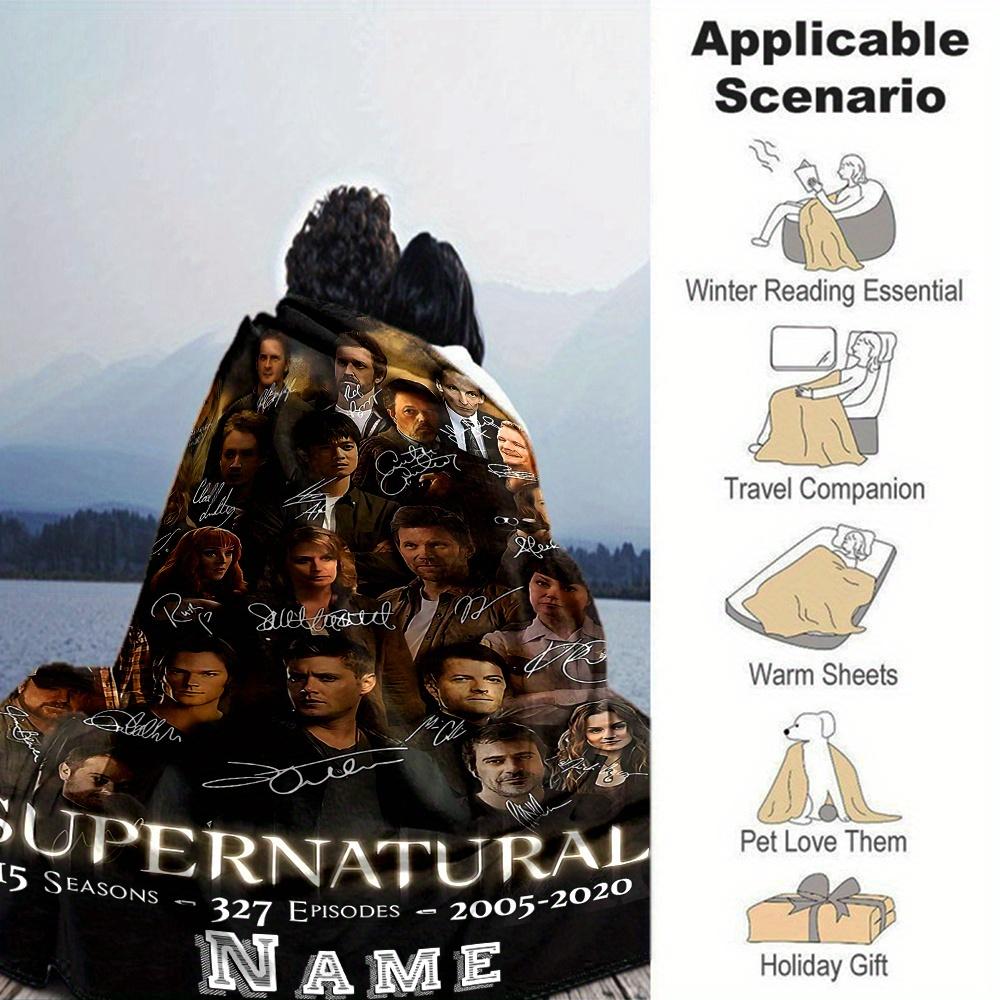 Supernatural Cast Characters Four Seasons Blanket Customized With Your Name Lightweight And Warm Perfect Gift For Home Office Camping Sofa Travel
