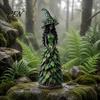 Gothic Shelf Accent Autumn Witch Figurine Statue, Resin Halloween Fall Tabletop Decor, for Home Ornament Mantel Fireplace Desk Tiered Tray Harvest