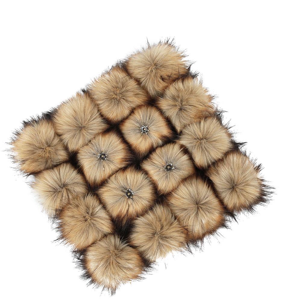 16Pcs Soft Pompom Balls for DIY Sweater Hat Shoes Craft Projects Clothing Accessories Decor Gift Set 8Cm Diameter Elastic Rope