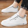Fashion Leather Men White Sneakers Breathable Skateboarding Shoes Mens Outdoor Walking Running Shoes Couple Casual Shoes 38-44