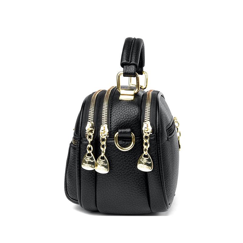 Soft leather small bag women's mobile phone bag 2025 new lightweight and versatile messenger bag fashionable and simple shoulder bag middle-aged moth