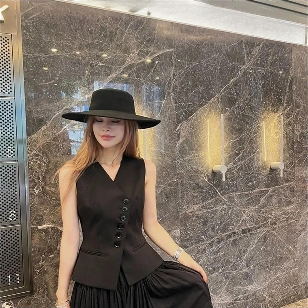 Women Slim Fit Vest Jacket Casual Spring Autumn Waist Belted Sleeveless Blazer Fashion Outerwear