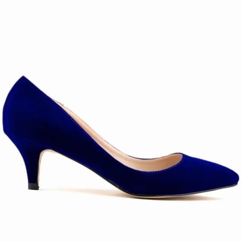 Décolleté da Donna Primavera Autunno Tacco Basso Alto 5cm Tinta Unita Traspiranti Punta Appuntita Suola Antiscivolo Soletta in Lattice Scarpe da Lavoro Matrimonio