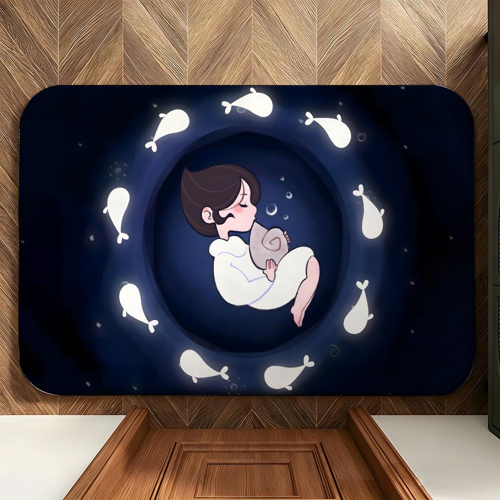 Animation S-Song of the S-Sea Floor Mat Soft Flannel Floor Mat Suitable for Entryways, Living Rooms, Bedrooms, and Bathrooms