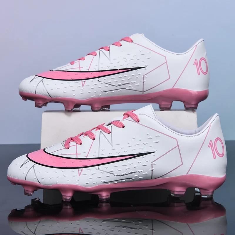 

New Men Football Boots Outdoor Soccer Shoes Sport Training Match Long Spikes Boys Non Slip Cleats Indoor Comfortable Sneakers 35
