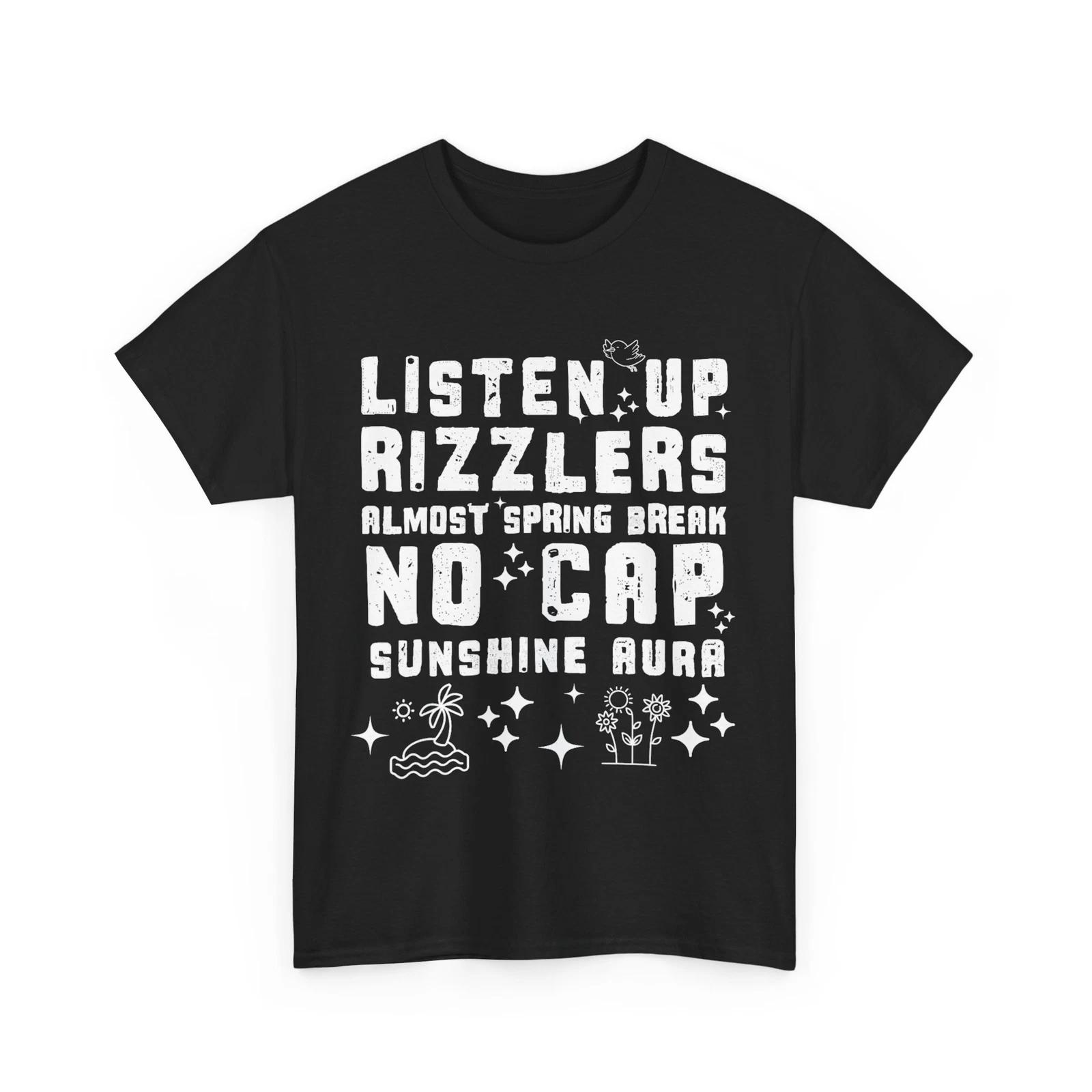 Rizzlers Spring Break No Cap Teacher Funny Spring Break T shirt L
