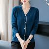 Primăvară Toamnă New Mom tricotat Cardigan Pulover Femeie Tricou cu decolteu în V Femeie Reducerea vârstei Top cu fund S-3XL