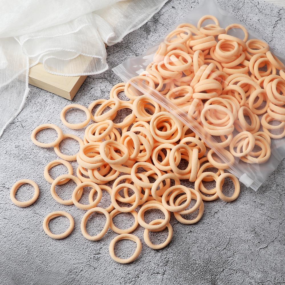 50-200Pcs Children Candy Color Hair Band Girl 3 CM Basic Multicolored Hair Tie Ponytail Hold Elastic Scrunchies Hair Accessories