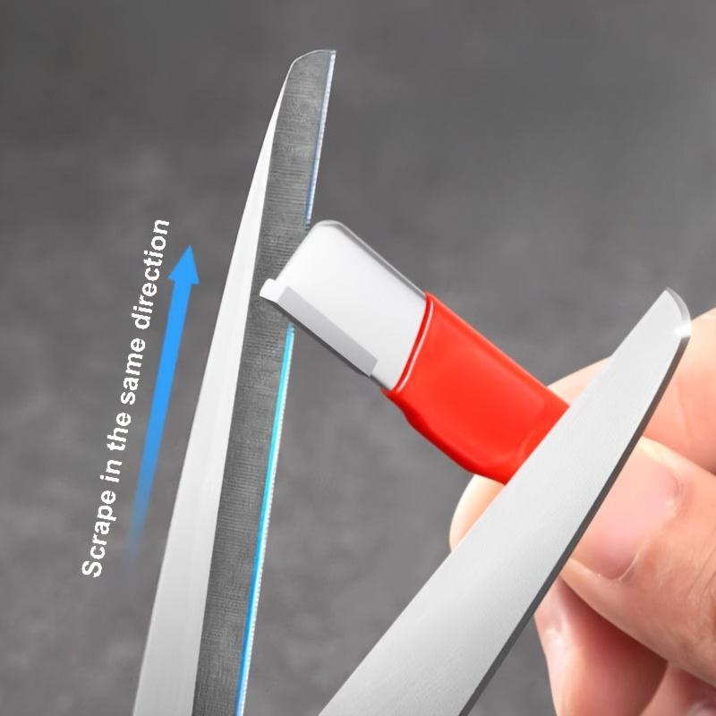 Professional Kitchen Knife Scissors Sharpener - Tungsten and Diamond Ceramic Sharpening Stone for All Blades Including Garden Scissors