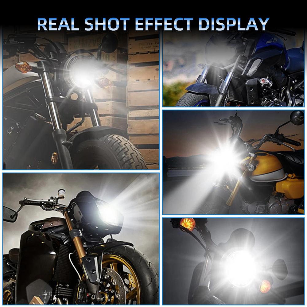 H4 LED Dual Color Motorcycle Headlight Bulbs Hi Lo Beam For Yamaha Kawasaki Suzuki P15D LED Motor Signal Ligh Accessories 12V