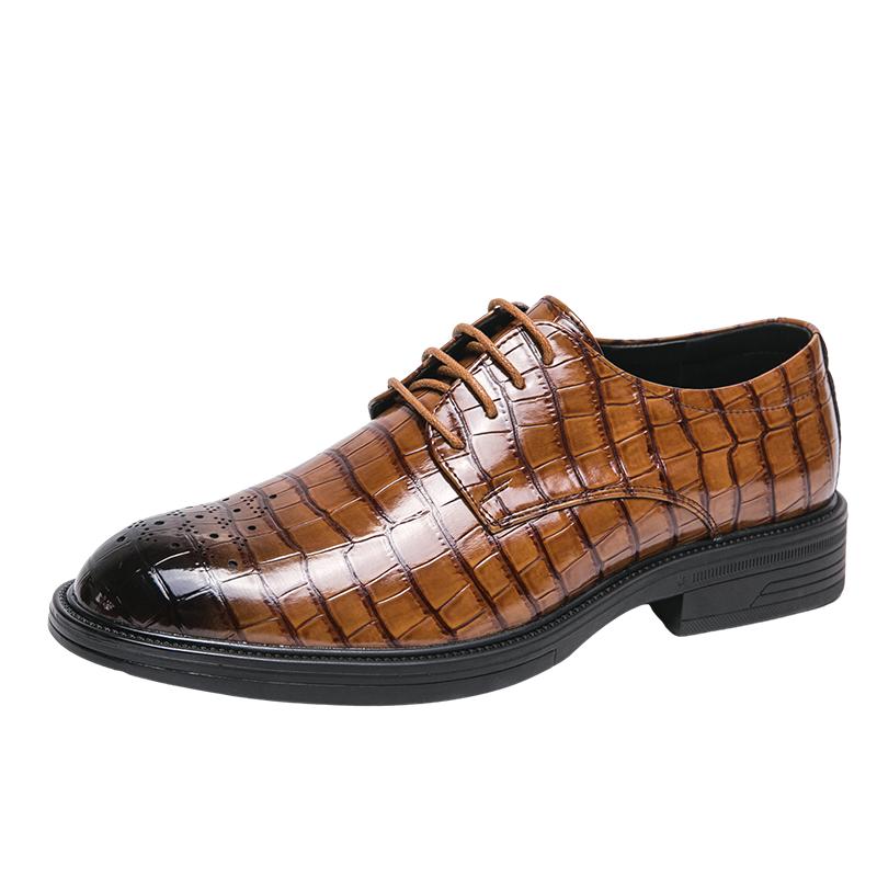 

Толстая подошва свадебные офисные туфли мужские люксовый бренд кожаные повседневные туфли оксфорды на шнуровке деловые общественные туфли мужские Chaussure Homme 44 жёлтый