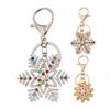 Keychain Pendant Sparkling Rhinestones Inlaid Snowflake Design Key Holder with Lobster Clasp Backpacks Car Accessory