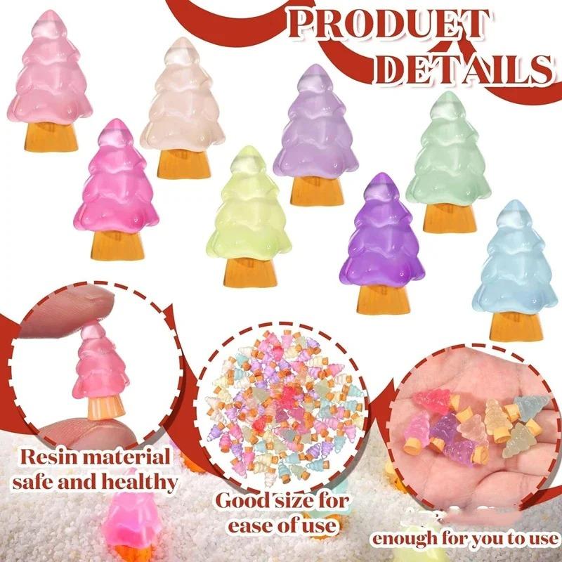 50Pcs Luminous Christmas Tree Ornament Plants Micro Landscape Figure Glowing Miniature Statue Potted Mini Garden Accessories